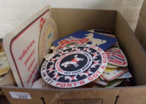 Collection of vintage Brewerania advertising coasters to include: Babycham, Mackeson, Carling