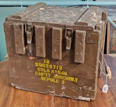 British Military issue Brown wooden crate. Marked: 12 29629712