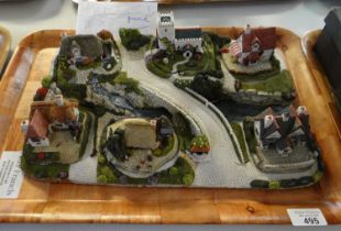 Royal Doulton Fraser Creations 'Old Millers Brook' set of six model buildings on base. Includes