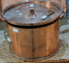 19th century copper lidded cooking pan marked 'Coburg Court Hotel'. (B.P. 21% + VAT)