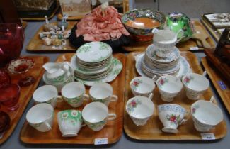 Four trays of mostly china to include: two part teasets; one daisy design and one Royal Albert '