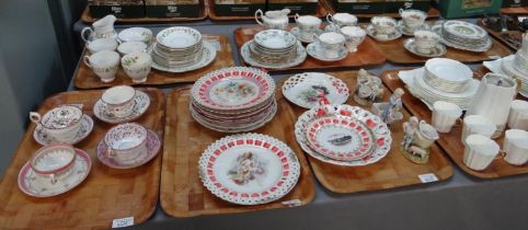 Three trays of Royal Albert teaware to include: foliate design, 'Chelsea Bird' and 'Heather Bell'