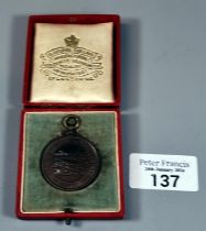 Royal Lifesaving Society bronze Medal awarded to Mary S Calder 1909 in original box. (B.P. 21% +