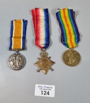 WWI medal trio to include: 1914-15 Star, 1914-18 War Medal and 1914-19 Victory Medal awarded to L