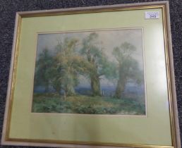 Group of four British School watercolours to include: 'In Pakington Park, Warwickshire', a