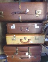 Five vintage suitcases. (5) (B.P. 21% + VAT)