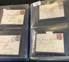 Great Britain collection of late Victorian envelopes, mostly with letters with Penny Reds and