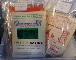 Collection of football programmes, mainly 1960s to include: Cardiff City, Stirling Albion, East
