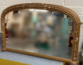 Victorian style gilded over mantle mirror. 131x80cm approx. (B.P. 21% + VAT)