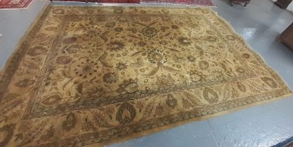 20th century brown ground floral and foliate carpet. 370x260cm approx. (B.P. 21% + VAT)