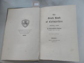 'The Black Book of Carmarthen', reproduced and edited by J Gwenobryn Evans, Pwllheli, 1900,