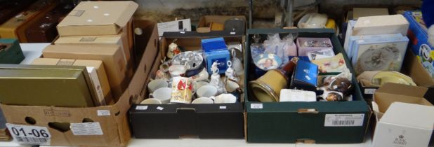 Four boxes of assorted china to include: Royal Albert and other collectors plates, porcelain