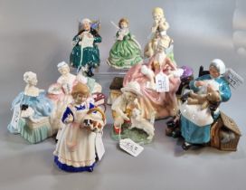 Five Royal Doulton figures and figure groups to include: 'The Love Letter' HN2149, 'Nanny'