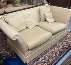 Good quality modern Laura Ashley Knowle type drop arm sofa (Langham range), with Dalton textured