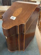 Late 18th century serpentine knife box now converted to a letter rack with dividers. (B.P. 21% +
