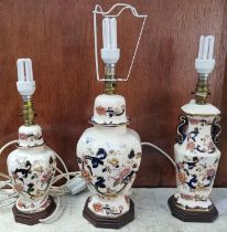 Three Masons 'Mandalay' table lamps. (3) (B.P. 21% + VAT)
