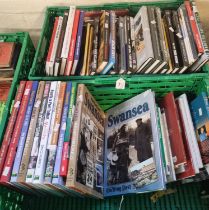 Two crates of local interest books: Swansea, Neath and Port Talbot together with collection of car