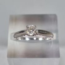 18ct white gold diamond solitaire ring, 0.4 carat. 3.1g approx. size I. (B.P. 21% + VAT)