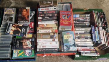 Two boxes of VHS video films to include: 'The Bone Collector', 'Indecent Proposal', 'A Civil