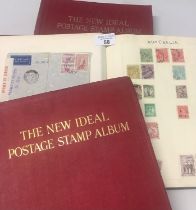 Two Stanley Gibbons New Ideal Albums for Foreign Countries, 1840 to 1936 with used selection of