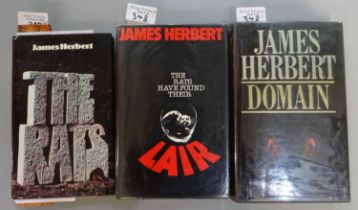 Herbert, James, three hardback books to include: 'The Rats', 'The Rats have found their lair' and '