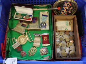 Collection of silver and other items to include: General Service Medal, Safe Driving Competition