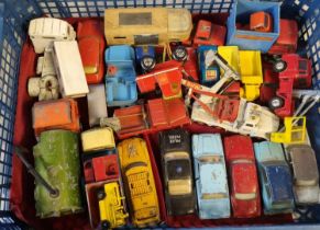 Collection of Dinky, Corgi and other playworn diecast model vehicles to include: Dinky Cortina,