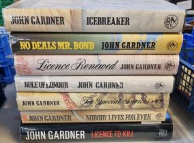 Gardner, John, collection of 'James Bond 007' hardback books with dust jackets appearing to be First