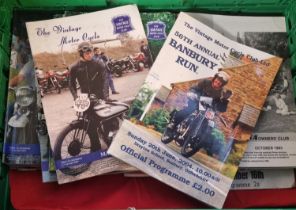 Box of assorted BSA Owner's Club booklets, The Vintage Motorcycle Club Official Programmes 'The