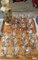Set of twenty Babycham glasses together wit ha Victorian opaline glass floral vase. (B.P. 21% + VAT)