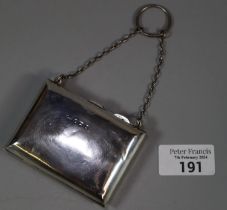 Edwardian silver chatelaine purse by Dowler and sons Birmingham 1911. (B.P. 21% + VAT)