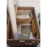 Box of ephemera to include: architectural plans, Victorian and other maintenance work builder's