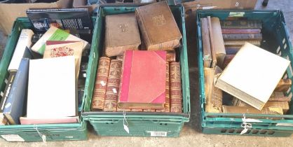 Three crates of books to include: 'Waverly Novels' various volumes, 'Watts's Dictionary of