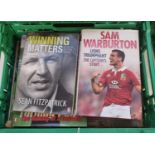 Six Rugby books, all signed to include: Gareth Edwards, Barry John, Sam Warburton, Sean