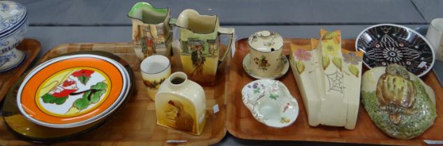 Two trays of china to include: Mostly Royal Doulton; floral miniature basket, moulded owl design