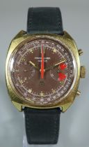 Favre Leuba gold plated gentleman's yachting chronograph wristwatch, having two button sweep seconds