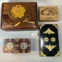 Collection of modern oriental wooden and lacquered jewellery and other boxes. (4) (B.P. 21% + VAT)