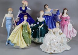 Collection of Royal Doulton figurines to include: 'Janine' HN2461, 'Alexandra' HN2398, 'Diana