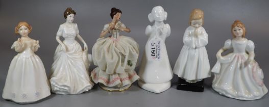 Five Royal Doulton figurines to include: 'Amanda' HN2996, 'Bedtime' HN1978, 'Harmony' HN4096, Images