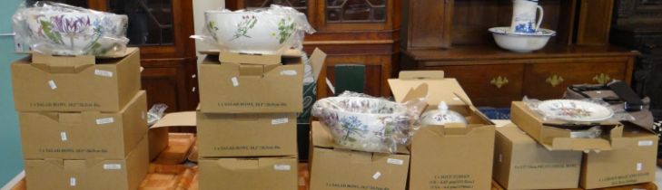 Seven trays of Portmeirion pottery items in original boxes to include: 'The Ladies Flower