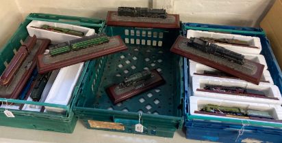Three boxes of OO gauge Country Artists and other locomotives to include: Black Fives, Clovelly,