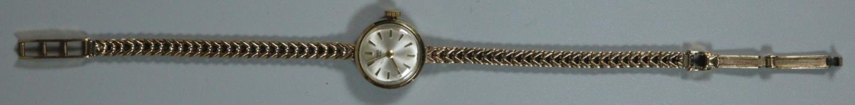 Ladies Tudor Royal 9ct gold small head bracelet wristwatch with herring-bone 9ct gold articulated