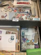 All world Collection of stamps in files, plastic boxes and cigar boxes. Many 100s of stamps. (B.P.
