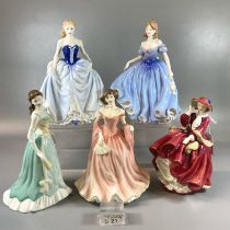 Five Royal Doulton bone china figurines: 'Ruth', Classics Figure of the year 2001 'Melissa' etc. (5)