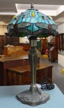 Tiffany style table lamp with Art Nouveau style base. (B.P. 21% + VAT)