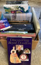 Box of reference and non-fiction books to include: 'Discovering Royal Doulton', 'The Readers