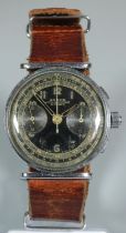 Arbor 'Sport' vintage military chronograph wristwatch, by Rodania, having three button sweep