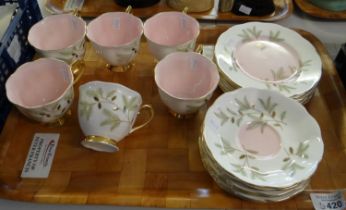 Tray of Royal Albert 'Braemar' English bone china teaware to include: teacups and saucers and