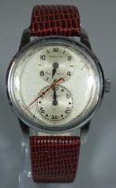Siglo vintage steel Doctors regulator type wristwatch with sweep seconds hand and two subsidiary