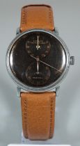 A Rodana vintage Doctors regulator type wristwatch with sweep second hand and two ancillary dials to